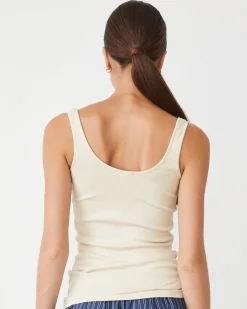 MONROW Supimaluxe Rib Scoop Neck Tank OFFWHITE Online